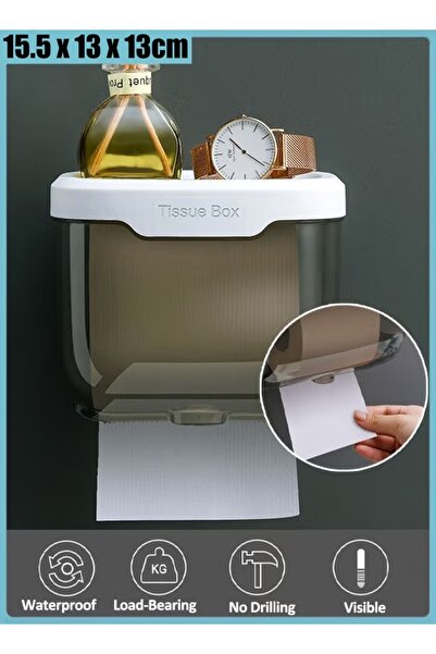 Generic حامل ورق تواليت، صندوق مناديل جداري، 15.5 × 13 × 13 سم، موزع مناديل م...