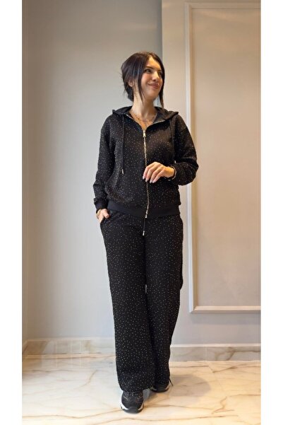 JANES Дамска блуза с дълъг ръкав, качулка, цип, украсена с камъни отпред, цип...