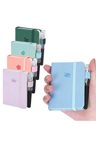 Generics 5 دفاتر صغيرة مع أقلام، دفاتر جيب حلزونية مقاس A7