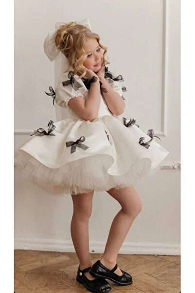 FKB FOR KIDS BABY Kız Çocuk Fiyonk Detaylı Mini Elbise