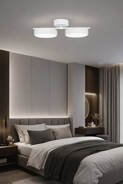 Fer Avize Sual Led Avize 3 Renk Işık Veren Enerji Tasarruflu 2Li Led Modern A...