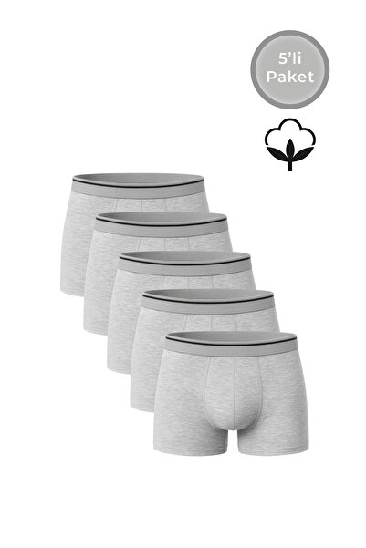Kompedan Pachet de 5 boxeri confortabili și elastici din bumbac și lycra pent...