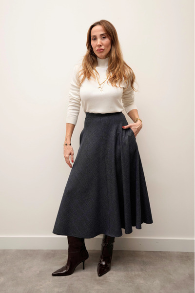 Lady Pixie Checkered Layered Premium Skirt