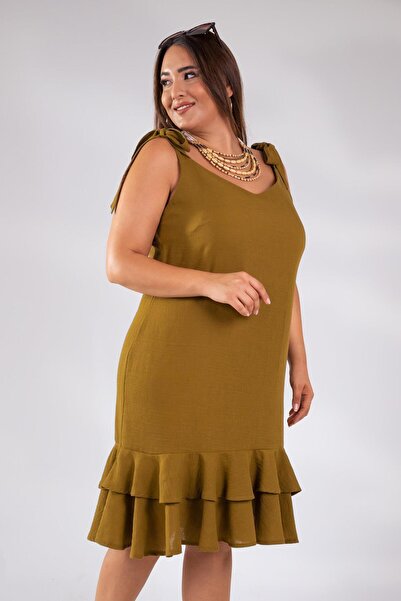 Roxxlen Φόρεμα με λουράκια για γυναίκες μεγάλου μεγέθους