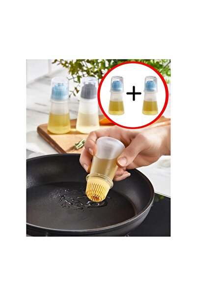 Hane216 2'li Silikon Yağ ve Sos Fırçası Yağdanlık - Mini Şef Silikon Başlıklı...