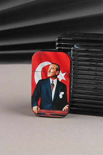 Silvio Monetti Mustafa Kemal Atatürk - Özel Tasarım Metal Çakmak - Gazlı Kapa...