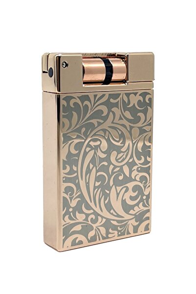 Zenit Çakmak Zenit Rose Gold & Gri Floral Desenli Pürmüz Alevli Özel Seri Çakmak