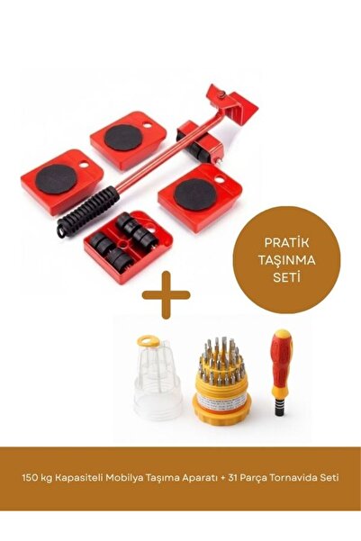 GÜMRÜK BEY Mobilya Taşıma Aparatı Kriko + 31 Parça Tornavida Seti | Pratik Ta...