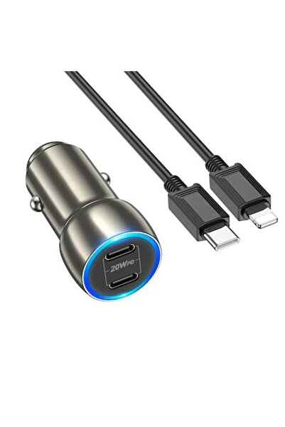 Optim Solution Încărcător auto 2 x USB-C și cablu de încărcare compatibil cu ...
