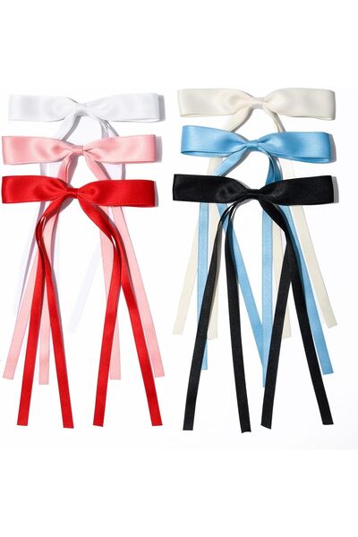 Arabest 6PCS Hair Bows for Women Hair Clip Hair Tassel Hair Ribbon Ponytail H...