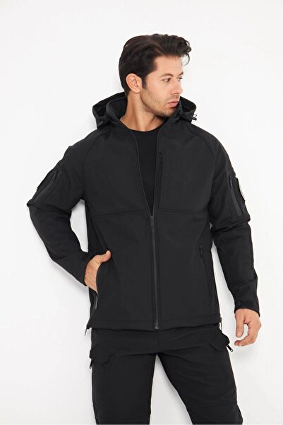 YENİLER Water and Wind Resistant Multi-Pocket Tactical Softshell Outdoor Jack...