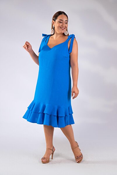 Roxxlen Φόρεμα με λουράκια για γυναίκες μεγάλου μεγέθους