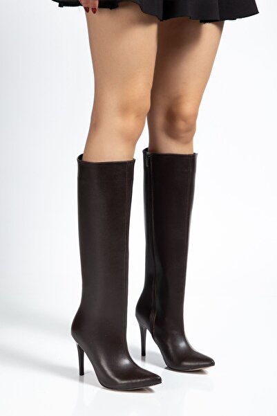 serkanseyyid S-2007 Brown Zippered Daily Boots