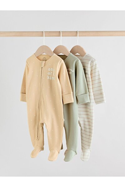 Next Baby Cotton Mint Green Double Zipper 3-Piece Sleeping Bag Set