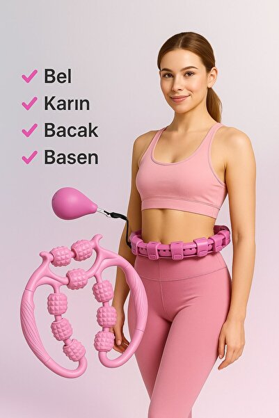OULITE Hulahop Çemberi Ve 9 Tekerlekli Masaj Aleti Süper İncelme Seti Bel Bac...
