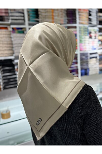 Armine TWİLL İPEK EŞARP 90*90 Düz VizonRenk 8668-34