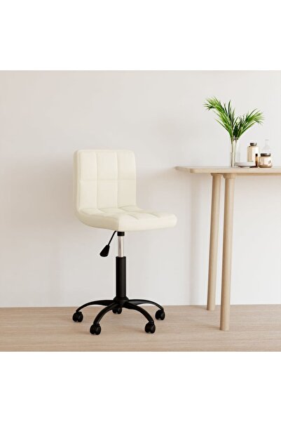 vidaxl Swivel Office Chair Cream Velvet