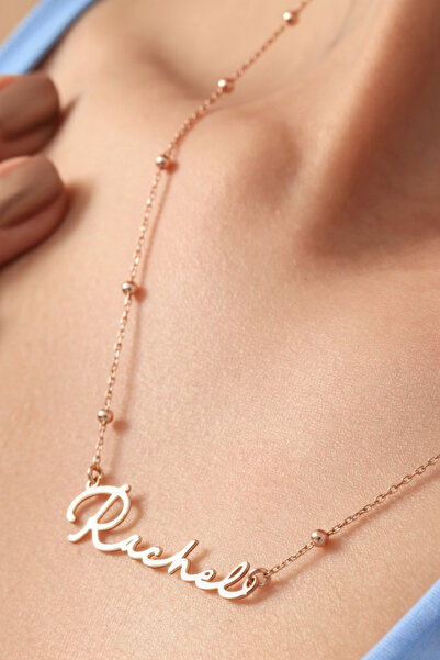 saramary 925 Ayar Gümüş Kişiselleştirilebilir İsimli 14 Ayar Altın Kaplama To...