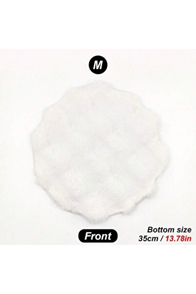 Choice White M Winter Plush Cat Bed Mat Round Pet Bed for Cats Small Dogs Fle...