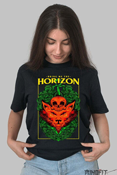 GILDAN Tricou Rock Bring Me The Horizon Wolf Skull Dama