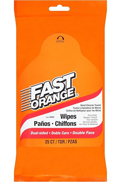 FAST ORANGE مناديل تنظيف اليدين من بيرماتكس، 25 منديل