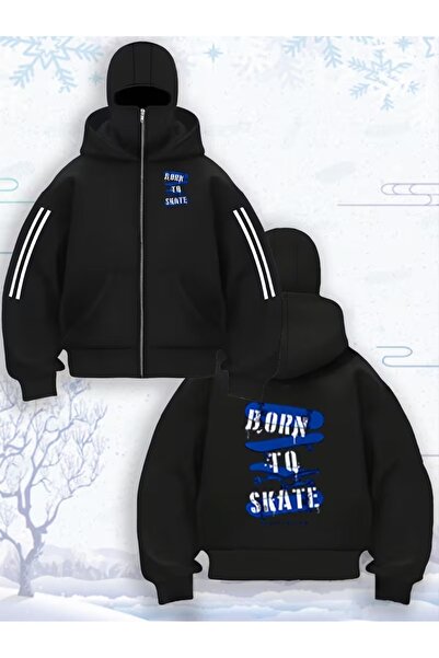 LAND MODA Hanorac Ninja cu mască de zăpadă – unisex cu glugă cald și conforta...