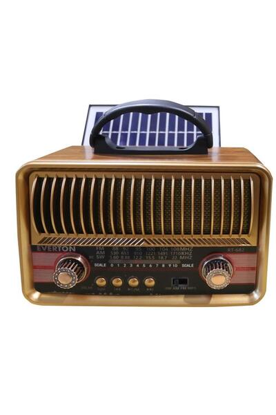 Everton Rt-682 Solarlı Şarjlı Nostaljik Radyo (Bluetooth-Usb-Sd-Fm )