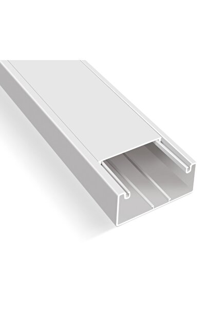 Mutlusan 100x50 mm İçten Kapaklı Beyaz Kablo Kanalı 2 metre