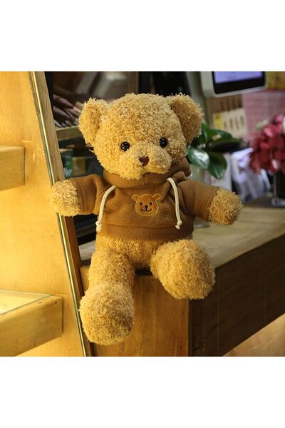 AZONEE لعبة دب تيدي قطيفة بغطاء رأس