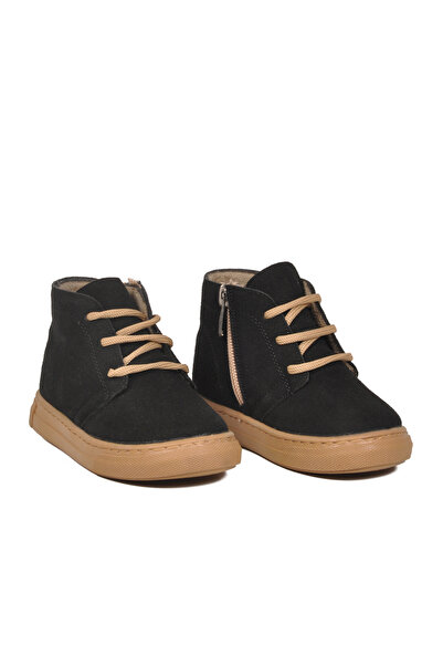 WALKWAY 823106 B حذاء أطفال أسود برباط وسحاب