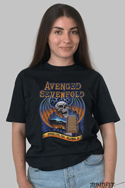 GILDAN Tricou Avenged Sevenfold Hollywood Skull Tour Dama