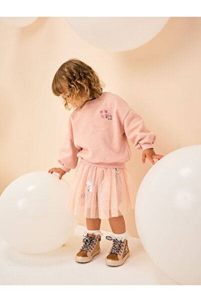 Next Baby Cotton Pink Long Sleeve Sweat Tutu Skirt Bottom Top Set