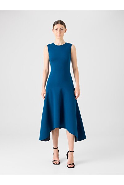 Akris Punto Asimetrik Etek Uçlu Kolsuz Uzun Elbise