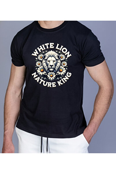 cosma Tricou bumbac, barbati, negru, white lion