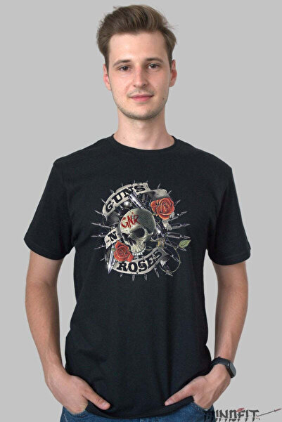 GILDAN Tricou Guns N Roses Skull Roses Edition Barbat