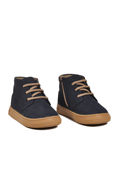 WALKWAY 823106 B حذاء أطفال برباط وسحاب باللون الأزرق الداكن