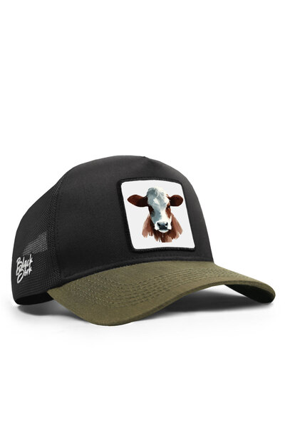 BlackBörk Cow Logo Cordura Khaki-Black Trucker Hat