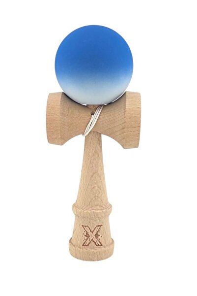 OEM Kendama X Blue-White 18 cm – Japanese Wooden Toy with Rubber Grip