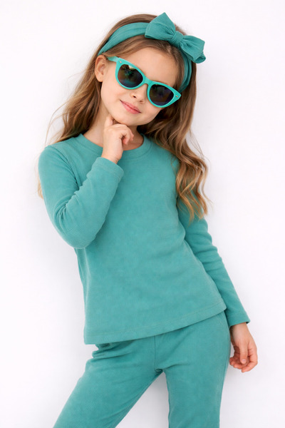 Feyza طقم ملابس للفتيات الصغيرات مكون من 3 قطع مع باندانا