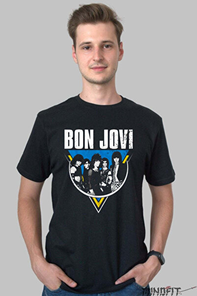 GILDAN Tricou Rock Bon Jovi Band Portrait Retro Barbat
