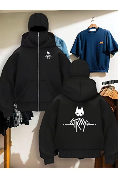 LAND MODA سترة كار ماسكي نينجا هودي – سترة بغطاء للرأس للجنسين دافئة ومريحة