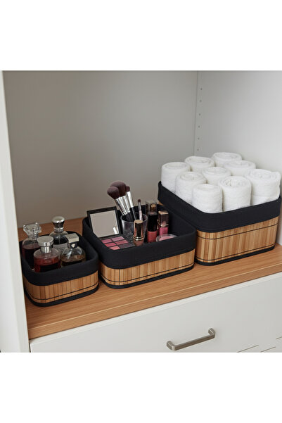 ASA 3'lü hasır içi astarlı çok amaçlı sepet