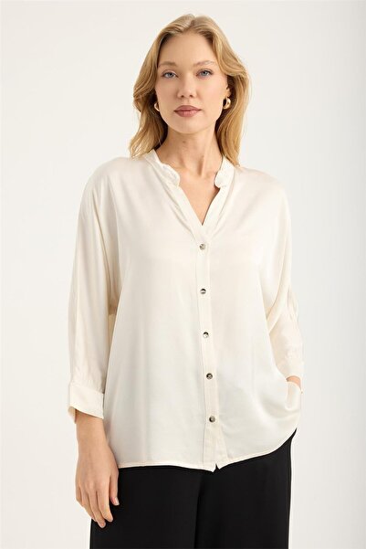 HomeStore Πουκάμισο με όρθιο γιακά και ¾ μανίκια