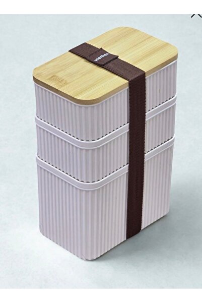 Hane216 Zebra 3-Piece Bamboo Lid Lunch Box - 1 Lt + 0.5 Lt + 0.5 Lt - Storage...