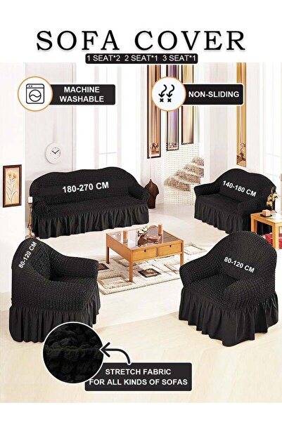 Arabest 4-piece Stretch Sofa Cover, Washable High-elastic and Durable, Suitab...