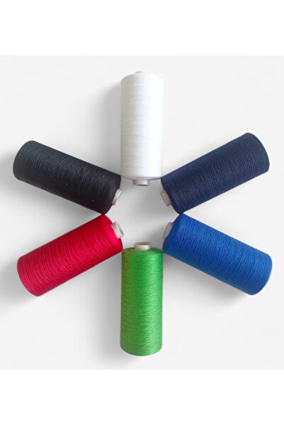 fabricorg 6 Colors X 1000 Meters Number 120 Machine & Hand Sewing Thread Set ...