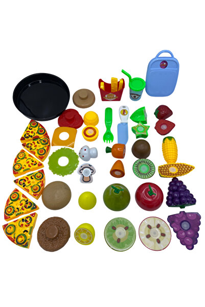 Armedoo 24 Parça Kesilebilir Meyve Sebze + 20 Parça Aksesuarlı Tepsili Pizza ...