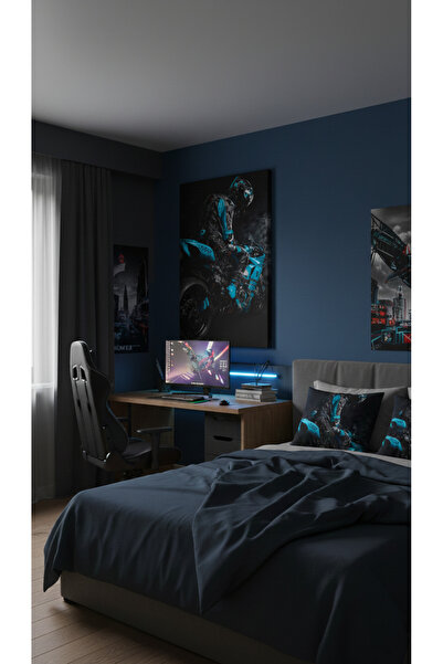 YTD ART DESİGN Racing Motor ve Motorcu Temalı Tablo Kanvas Dikey Tasarım