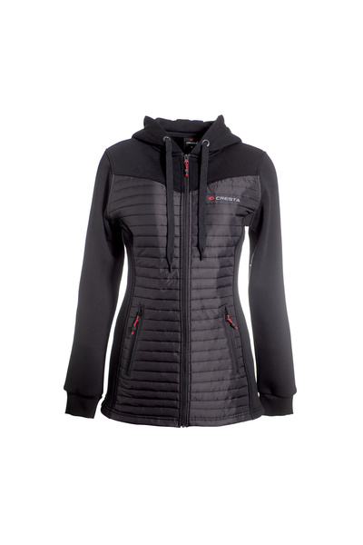 Cresta Kapitoneli Tam Fermuarlı Kapüşonlu Kadın Büyük Beden Tunik Ceket