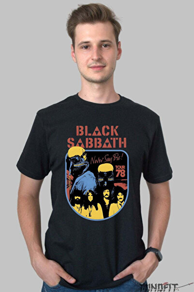 GILDAN Tricou Rock Black Sabbath Never Say Die Tour 78 Barbat